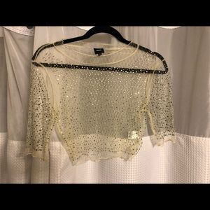 Bedazzled see through crop top